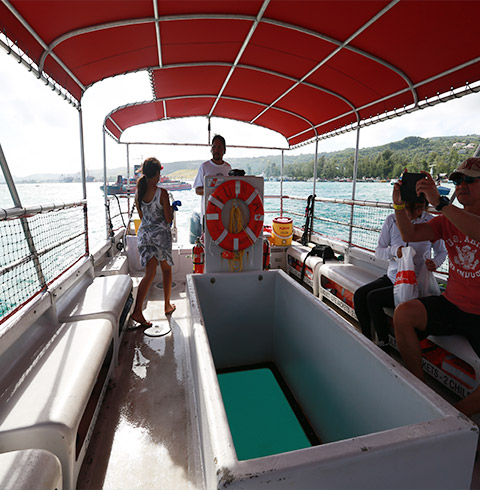 마나가하섬+글라스바텀 스노클링